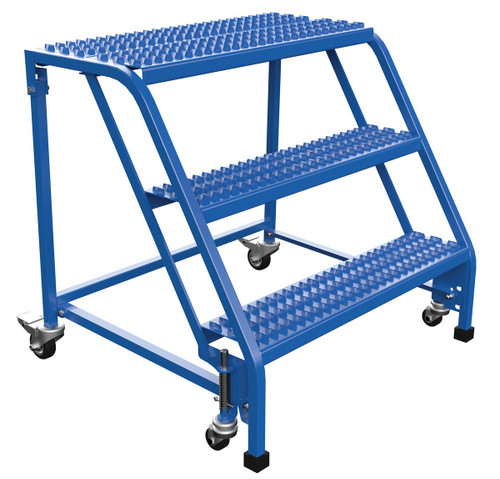 Vestil Steel Standard Slope Ladder No Rail - 58 Degree 3 Grip Strut 30-1/4 In. Step Width 350 lb - Blue