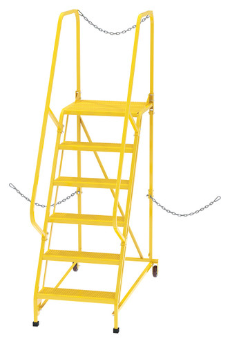 Vestil Steel Semi-Trailer Access Ladder - 58 Degree 6 Perforated 24 In. Step Width 350 lb - Yellow