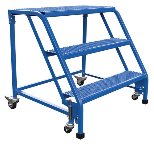 Vestil Steel Standard Slope Ladder No Rail - 58 Degree 3 Perforated 30-1/4 In. Step Width 350 lb - Blue