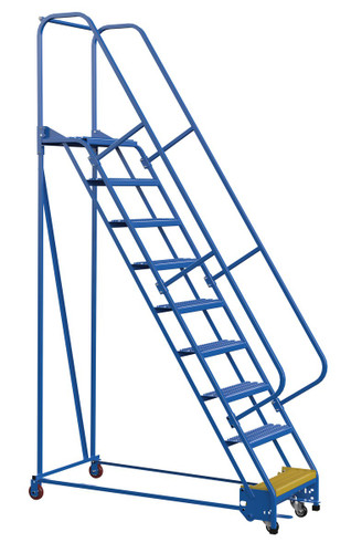 Vestil Steel Standard Slope Ladder - 58 Degree 9 Grip Strut 23-9/16 In. Step 350 lb - Blue