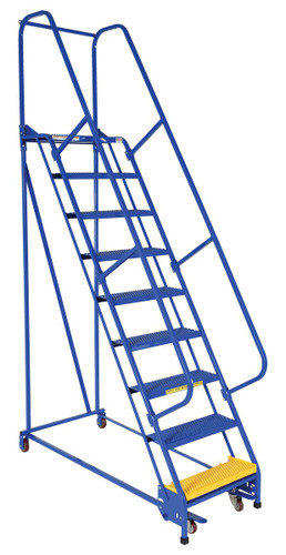 Vestil Steel Standard Slope Ladder - 58 Degree 9 Perforated 23-9/16 In. Step 350 lb - Blue