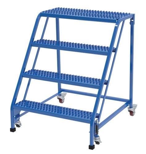 Vestil Steel Standard Slope Ladder No Rail - 58 Degree 4 Grip Strut 30-1/4 In. Step Width 350 lb - Blue
