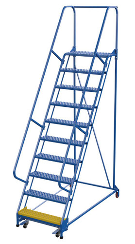 Vestil Steel Standard Slope Ladder - 58 Degree 10 Grip Strut 30-1/4 In. Step Width 350 lb - Blue