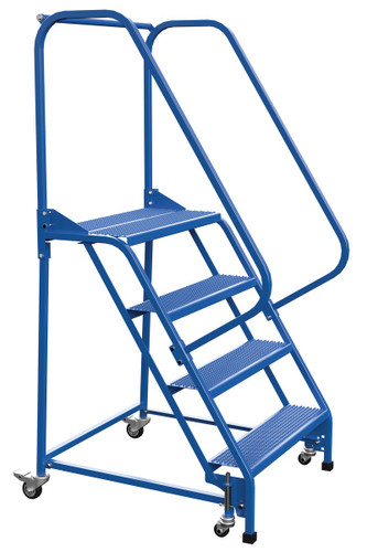 Vestil Steel Standard Slope Ladder - 58 Degree 4 Perforated 30-1/4 In. Step Width 350 lb - Blue