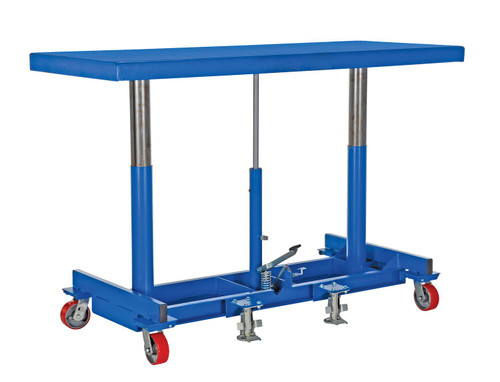 Vestil Steel Ergonomic Long Deck Cart - 20 In. x 72-1/4 In. x 49 In. 2,000 lb - Blue