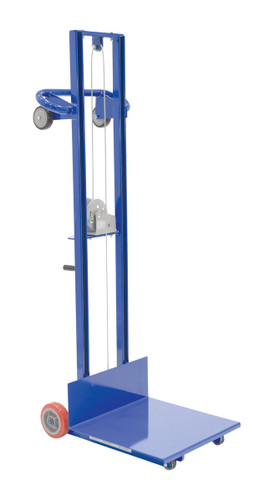Vestil Steel Lite Load Lift With Winch and Fixed Wheels - 20 In. x 20 In. Platform 400 lb - Blue