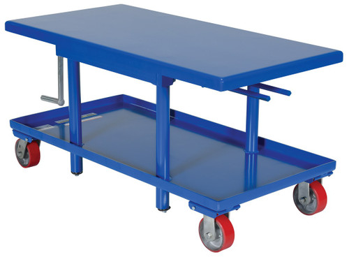 Vestil Steel Low Profile Post Table - 24 In. x 48 In. 2000 lb - Blue