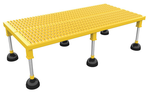 Vestil Steel Portable Adjustable Height Grip Strut Worker Stand High - 51 In. x 24-3/16 In. x 11-1/2 In. 500 lb - Yellow