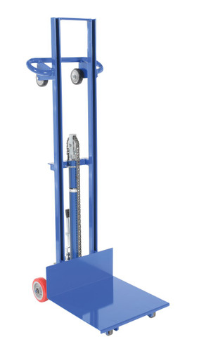 Vestil Steel Lite Load Lift With Foot Pump and Fixed Wheels - 20 In. x 20 In. Platform 400 lb - Blue
