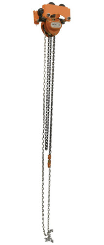 Vestil Steel Low Headroom Chain Hoist Push Trolley - 10-1/4 In. x 9-1/2 In. x 10 In. 1,000 lb - Orange