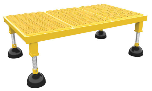 Vestil Steel Portable Adjustable Height Grip Strut Worker Stand Low - 35-15/16 In. x 21-3/4 In. x 8-3/4 In. 500 lb - Yellow