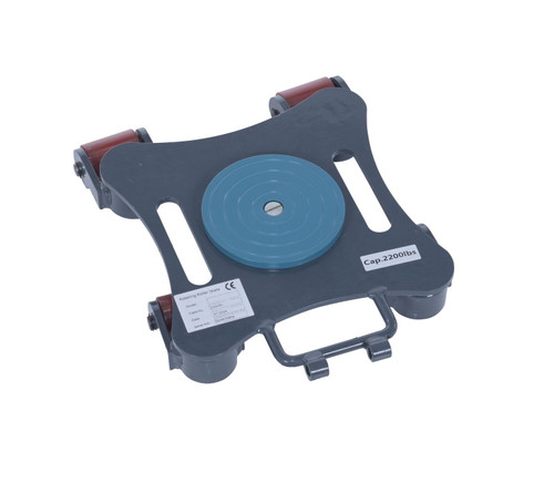 Vestil Steel Multi Direction Machinery Skate Without Handle - 12 In. Length x 12 In. Width x 3-1/2 In. Height 2,200 lb - Blue and Gray