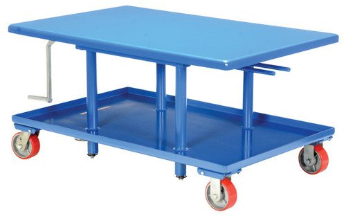 Vestil Steel Low Profile Post Table - 30 In. x 42 In. 2000 lb - Blue