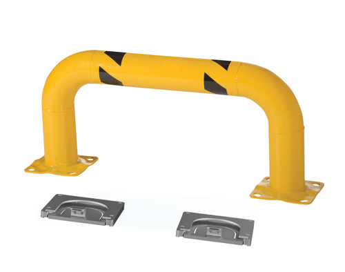 Vestil Steel Low Profile Removable Rack Guard - 8 In. x 39-1/2 In. x 16 In. - Yellow