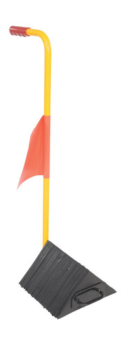 Vestil Rubber Wheel Chock With Handle and Flag - 10 In. Black / - Yellow