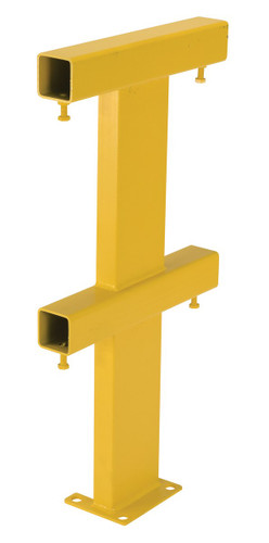 Vestil Steel Modular Guard System Straight Post 2 Rail - 7-5/8 In x 18 In. x 36 In - Yellow