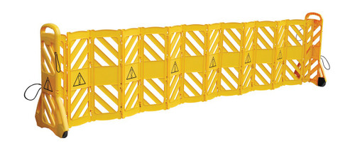 Vestil Plastic Mobile Safety Barrier - 23 In. x 13 In. x 40 In. - Yellow