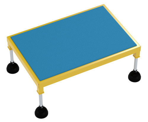 Vestil Steel Portable Adjustable Height Worker Stand High Ergonomic Deck - 38-1/2 In. x 26-1/2 In. x 11-1/2 In. 500 lb - Yellow