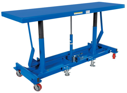 Vestil Steel Ergonomic Long Deck Cart - 30 In. x 96-1/4 In. x 31 In. 2,000 lb - Blue