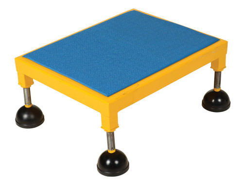 Vestil Steel Portable Adjustable Height Worker Stand Low Ergonomic Deck - 26-1/2 In. x 21-1/2 In. x 8-3/4 In. 500 lb - Yellow