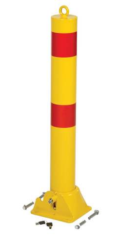 Vestil Steel Fold Down Bollard - 8-1/4 In. x 7-1/2 In. x 35-1/2 In. - Yellow