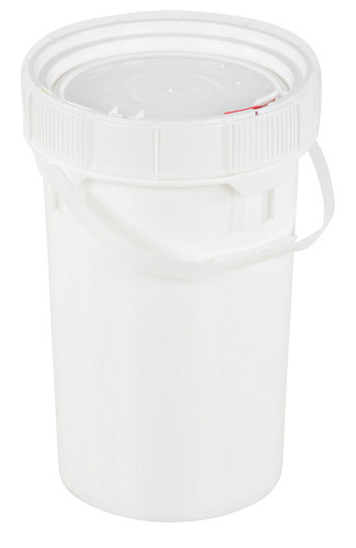 Vestil High Density Polyethylene Screw Top Pail and Lid - 12-5/8 In. x 12-5/8 In. x 19-7/16 In. 6-1/5 Gallon - White
