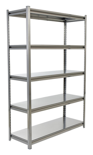 Vestil Stainless Steel Solid Rivet Shelving - 48 In. x 24 In. x 72 In. 3000 lb - Silver