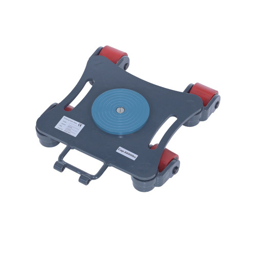Vestil Steel Multi Direction Machinery Skate Without Handle - 12 In. Length x 12 In. Width x 4-7/16 In. Height 6,600 lb - Blue and Gray