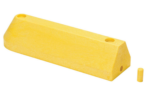 Vestil 100% Recycled Plastic End Section Modular Guard Curb - 21-1/4 In. x 6 In. x 5 In. - Yellow