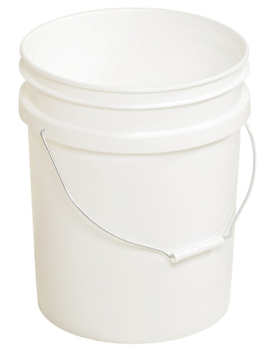 Vestil High Density Polyethylene Open Head Pail with Steel Handle - 11-15/16 In. x 11-15/16 In. x 14-1/2 In. 5 Gallon - White