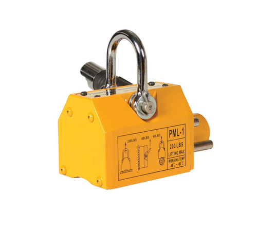 Vestil Steel and Neodymium Magnetic Lifter - 5-15/16 In. x 6-3/4 In. x 4-29/32 In. 200 lb - Yellow
