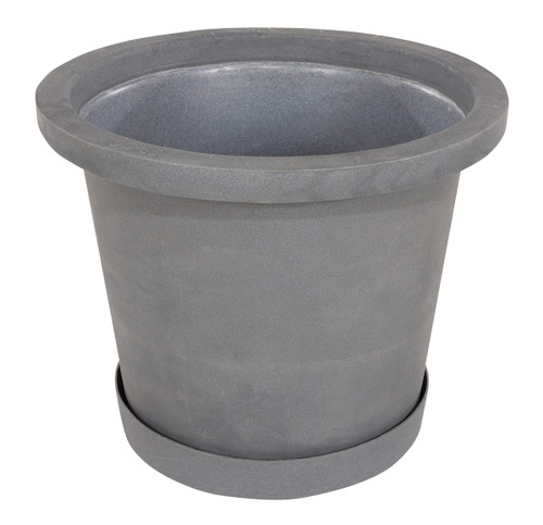 Vestil Plastic Industrial Planter - 36-1/4 In. x 36-1/4 In. x 29-5/8 In. 65 Gallon 800 lb - Granite Gray