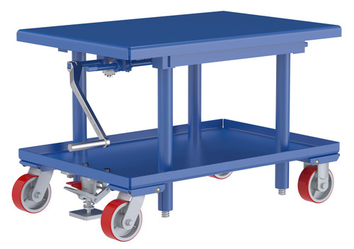 Vestil Steel Low Profile Post Table - 24 In. x 36 In. 2000 lb - Blue