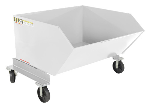 Vestil Steel Portable Tilting Hopper - 1 Cubic Yard 2,000 lb - White