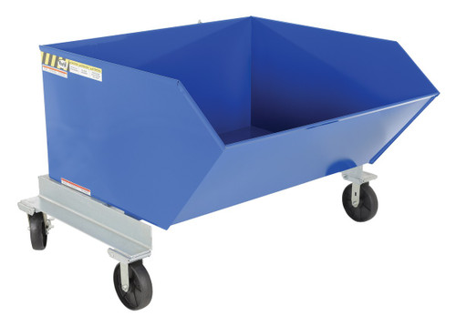 Vestil Steel Portable Tilting Hopper - 1 Cubic Yard 2,000 lb - Blue