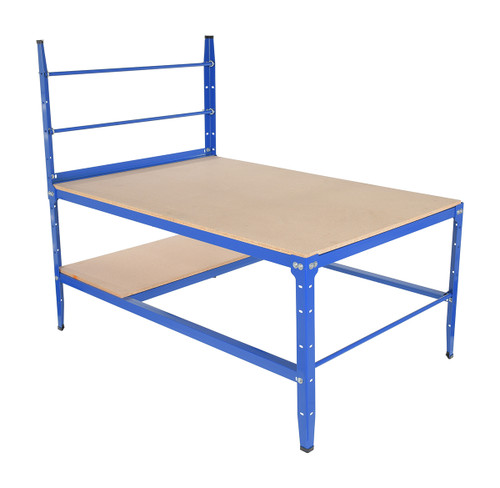 Vestil Steel Multi Purpose Packaging Work Bench - 73 In. x 49-1/4 In. x 64-5/16 In. 500 lb - Blue