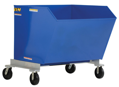 Vestil Steel Portable Tilting Hopper - 1-1/2 Cubic Yard 2,000 lb - Blue