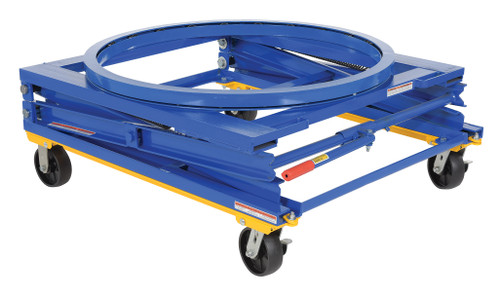 Vestil Steel Adjustable Pallet Carousel Stand with Casters - 48-13/16 In. x 40-1/2 In. x 18-13/16 In. 1500 lb - Blue