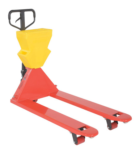 Vestil Steel/Plastic Pallet Truck - 61-3/16 In. x 27 In. x 48 In. 5500 lb Red with Yellow P-Caddy