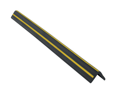 Vestil Rubber PVC Edge Guard - 2 In. x 2 In. Slot Black / - Yellow