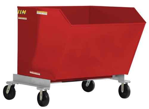 Vestil Steel Portable Tilting Hopper - 1-1/2 Cubic Yard 2,000 lb - Red