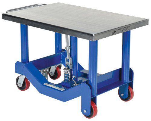 Vestil Steel Low Profile Post Lift Table - 41 In. x 24 In. x 25 In. 4000 lb - Blue