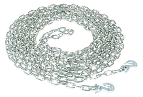 Vestil Steel Chain with Grab Hook - 40 Ft. Length 1/4 In. Chain 6,000 lb Pulling - Silver