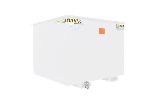 Vestil Steel Rotating Heavy Duty Box Hopper - 2-1/2 Cubic Yard 6,000 lb - White