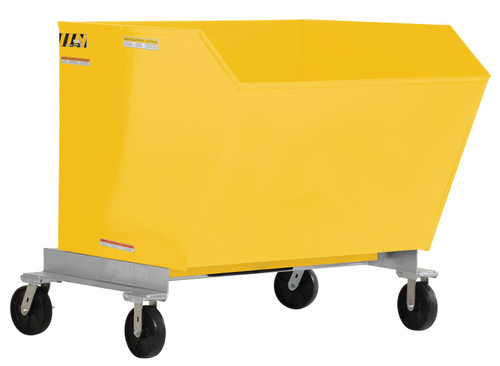 Vestil Steel Portable Tilting Hopper - 1-1/2 Cubic Yard 2,000 lb - Yellow