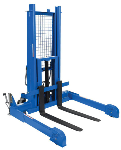 Vestil Steel Pallet Master/Server Stacker Reciprocating Air/Oil Powered - 60 In. Raised Height 4,000 lb - Blue