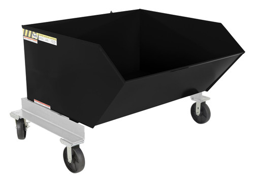 Vestil Steel Portable Tilting Hopper - 1 Cubic Yard 2,000 lb - Black