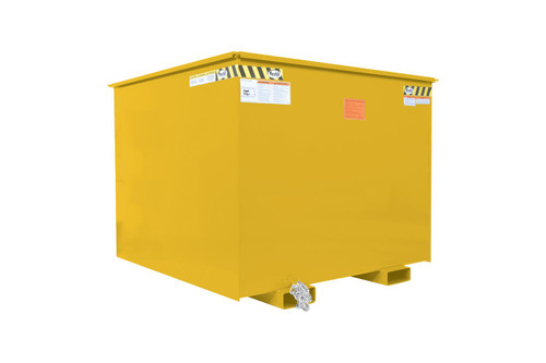 Vestil Steel Rotating Heavy Duty Box Hopper - 2-1/2 Cubic Yard 6,000 lb - Yellow