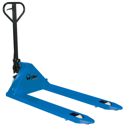 Vestil Steel Pramac Mini Hand Pallet Truck with Nylon Wheel - 62-3/16 In. x 26-3/4 In. x 48-1/2 In. 5500 lb - Blue/Black