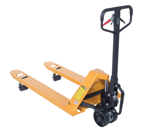 Vestil Steel Ergonomic Power Assist Pallet Truck - 27 In. x 48 In. 5000 lb - Yellow